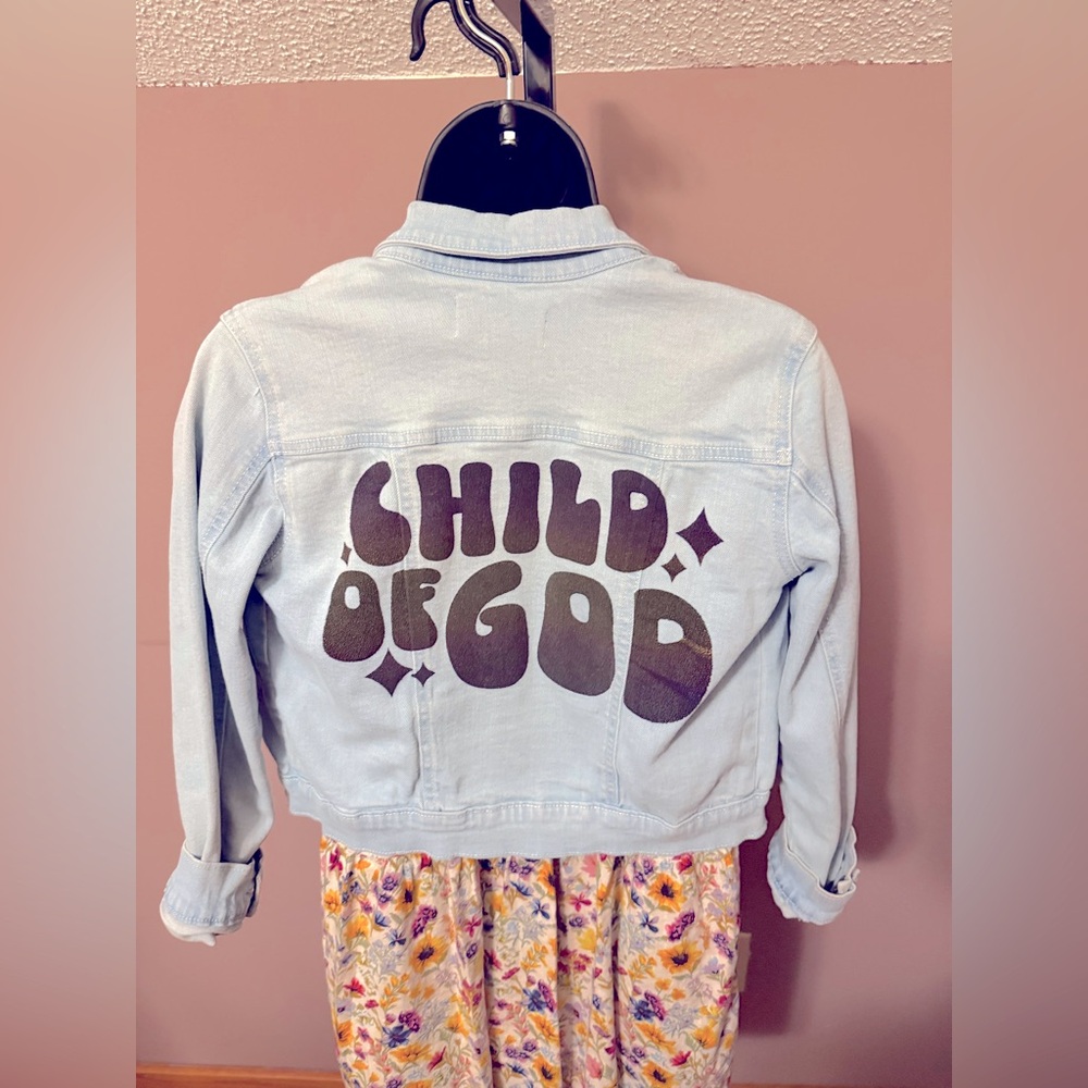 Child of God custom girls size Large Jean jacket